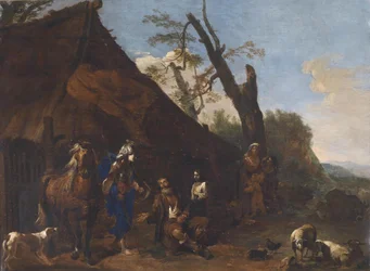 Die flüchtige Erminia bittet einen Landmann um Aufnahme